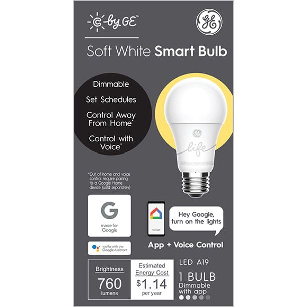 Details about  / C-Life by GE A19 Bluetooth Dimmable Smart LED Bulb