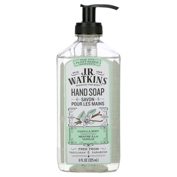 J R Watkins Hand Soap, Vanilla Mint, 11 fl oz (325 ml)