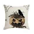 thumbnail image 1 of Skeleton Finger Pumpkin Pattern Halloween Linen Throw Pillowcase Cartoon Funny Day Sofa Cover Combination (Without Pillow Insert and Stuffing), 1 of 4