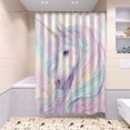 thumbnail image 5 of Shower Curtain and Rug Sets 4pcs Bathroom Sets Includes 12 Free Hooks 66" x 72" Magical Unicorn Pastel Sky, 5 of 8