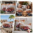 thumbnail image 5 of Fall Truck Outdoor Waterproof Pillow Covers, Orange Maple Leaf Pumpkin Sunflower Wooden Decorative Square Throw Pillowcase Sofa Cushion Sham for Patio/Couch/Chair, 26"x26" 2 Pack, 5 of 8