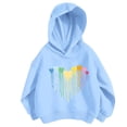 thumbnail image 2 of Bnwani Kids Hoodies Girls Cotton Long Sleeve Fall Loose Sweatshirt Hearts Printed Pullover Size 7-8, 2 of 3