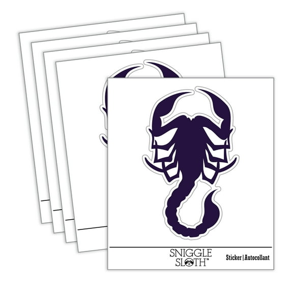 Scorpion Silhouette Car Window Bumper Water Bottle Phone Tablet Laptop Waterproof Vinyl Decal Sticker Set 5-Pack - Gloss Finish - 2.0"