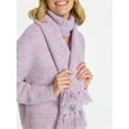 thumbnail image 4 of 99 Jane Street Women's and Women's Plus Boucle Sweater and Scarf Set, Midweight, 2-Piece, Sizes XS-4X, 4 of 5