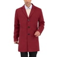 thumbnail image 5 of INSPIRE CHIC Men's Trench Coat Slim Fit Single Breasted Warm Long Overcoat L Burgundy, 5 of 7