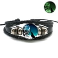 thumbnail image 5 of Pulsera con cabeza de lobo que brilla en la oscuridad, pulsera de cuero multicapa, pulseras luminosas de moda para hombres y mujeres, joyería de lobo, 5 of 5