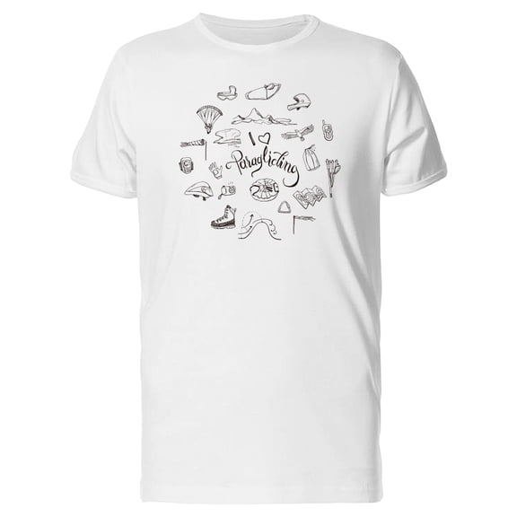 Paragliding Doodles T-Shirt Men -Image by Shutterstock, Male 4X-Large