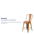 thumbnail image 5 of Flash Furniture Commercial Grade 4 Pack 24" High Distressed Orange Metal Indoor-Outdoor Counter Height Stool with Back, 5 of 14