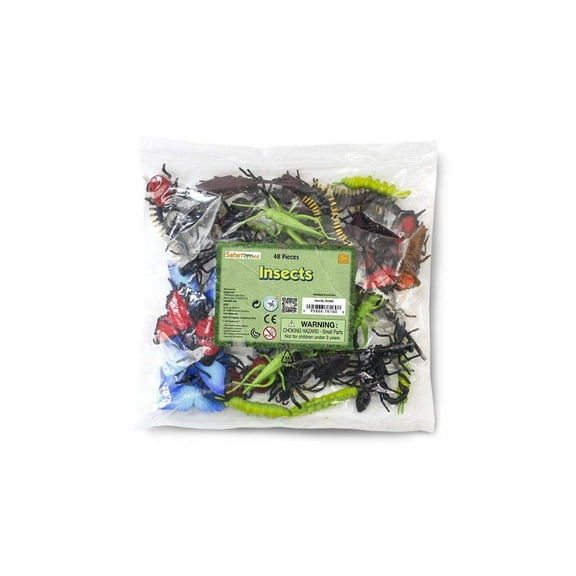 Safari Ltd. Insects Bulk Bag - 48 Miniature Insect Figurines - Toy Set for Boys, Girls & Kids Ages 3 