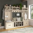 thumbnail image 3 of Woodland 24W Hall Tree & Shoe Bench w/ Shelves in White Maple - Engineered Wood, 3 of 6