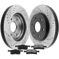 thumbnail image 2 of Afa Motors Rear Brake Pads and Rotors E-Coated Slotted and Drilled Design fits for Buick Enclave,Chevrolet Traverse,GMC Acadia,Saturn Outlook Including Brake Kit and Ceramic Pads, Cleaner and Fluid, 2 of 7