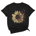 thumbnail image 3 of Graphic Tees for Women T-Shirts Summer Casual Printed Short Sleeve Crew Neck Tee for Women Design-Forward Everyday Wear Black L, 3 of 3