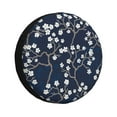 thumbnail image 3 of Xecao Cherry Blossoms on Navy Background for Tire Covers: Waterproof, dust-proof, and universally fitting for trailers, SUVs, 3 of 8