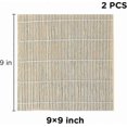 thumbnail image 2 of 2-Pack Bamboo Sushi Mat 9x9 Inch Flat Rolling Tool for Sushi Preparation, 2 of 5