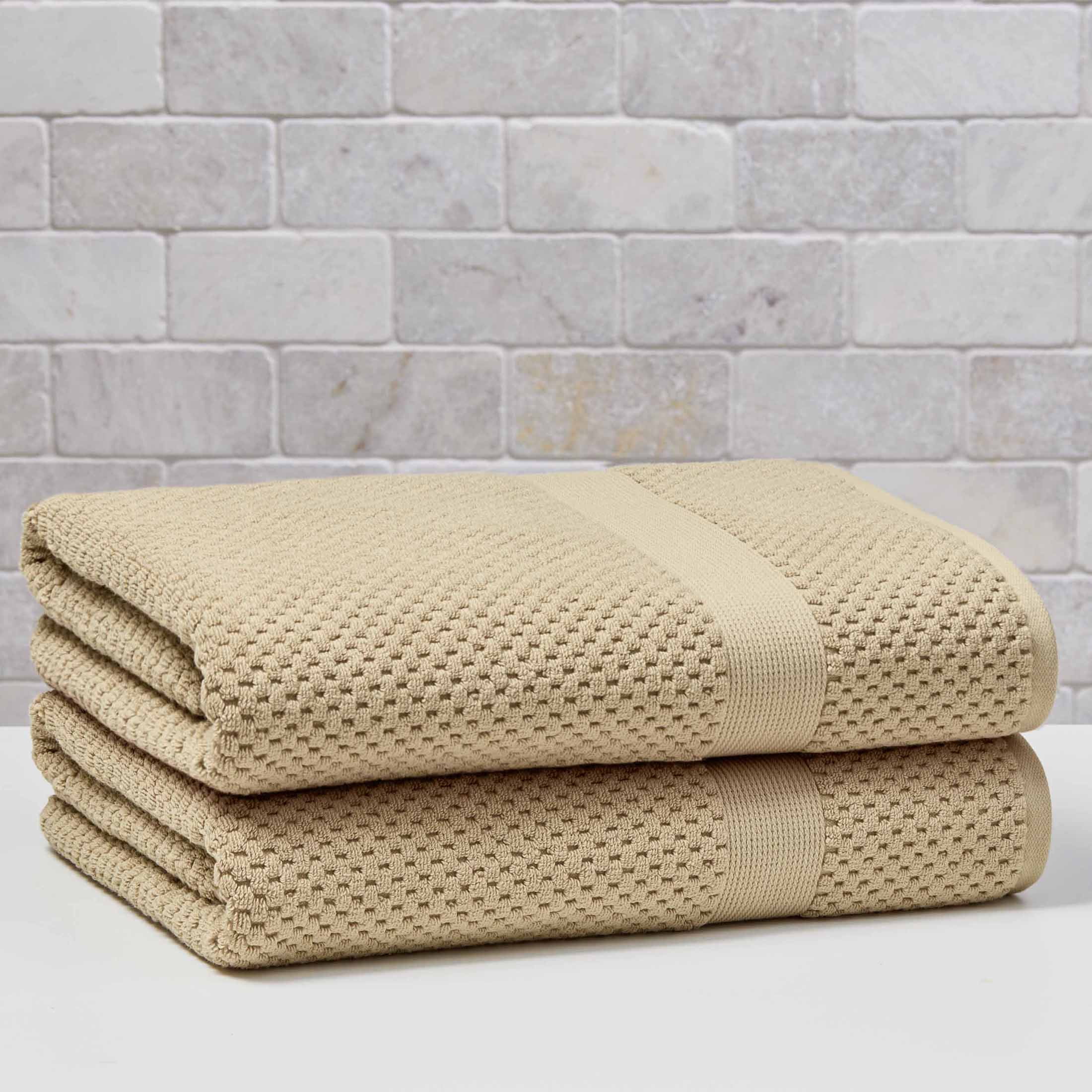 Better Homes & Gardens Signature Soft Cotton Popcorn Textured Bath Sheet, Almond Biscuit