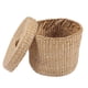 thumbnail image 2 of Servilletero de escritorio redondo de paja tejida, caja de pañuelos decorativa natural, 2 of 8