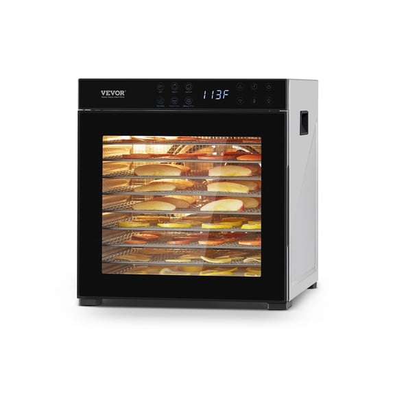 VEVOR Food Dehydrator Machine, 10 Stainless Steel Trays, 1000W Electric Food Dryer with Adjustable Temperature & 24-Hour Timer, Freeze Dryer for Jerky, Meat, Fruit, Vegetables, Herbs, Dog Treats