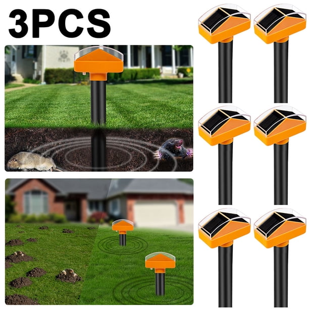 2 Uds Repelente Ratones para Jardín LED Solar Ahuyentador Ratas Salvajes (2 Uds)
