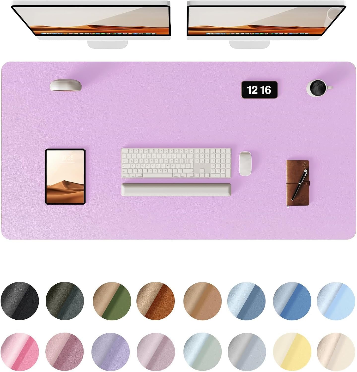 Leather Desk Pad Protector, Office Desk Mat, Large Mouse Pad, Non-Slip PU Leather Desk Blotter, Laptop Desk Pad, Waterproof Desk Writing Pad for Office and Home (Light Pink, 47.2" x 23.6")