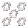 thumbnail image 1 of Kitsch Softer Than Silk Hair Scrunchies | Stylish Satin Hair Ties for Girls & Women | Cute Scrunchie for Styling, 5 pack (Silver), 1 of 4