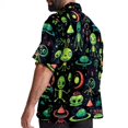 thumbnail image 3 of Alien Men's Casual Short Sleeve Button Down Shirts - Printed Summer Beach Tops for Men and Women, 3 of 6