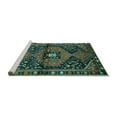 thumbnail image 2 of Ahgly Company Machine Washable Indoor Square Persian Turquoise Blue Traditional Area Rugs, 6' Square, 2 of 4