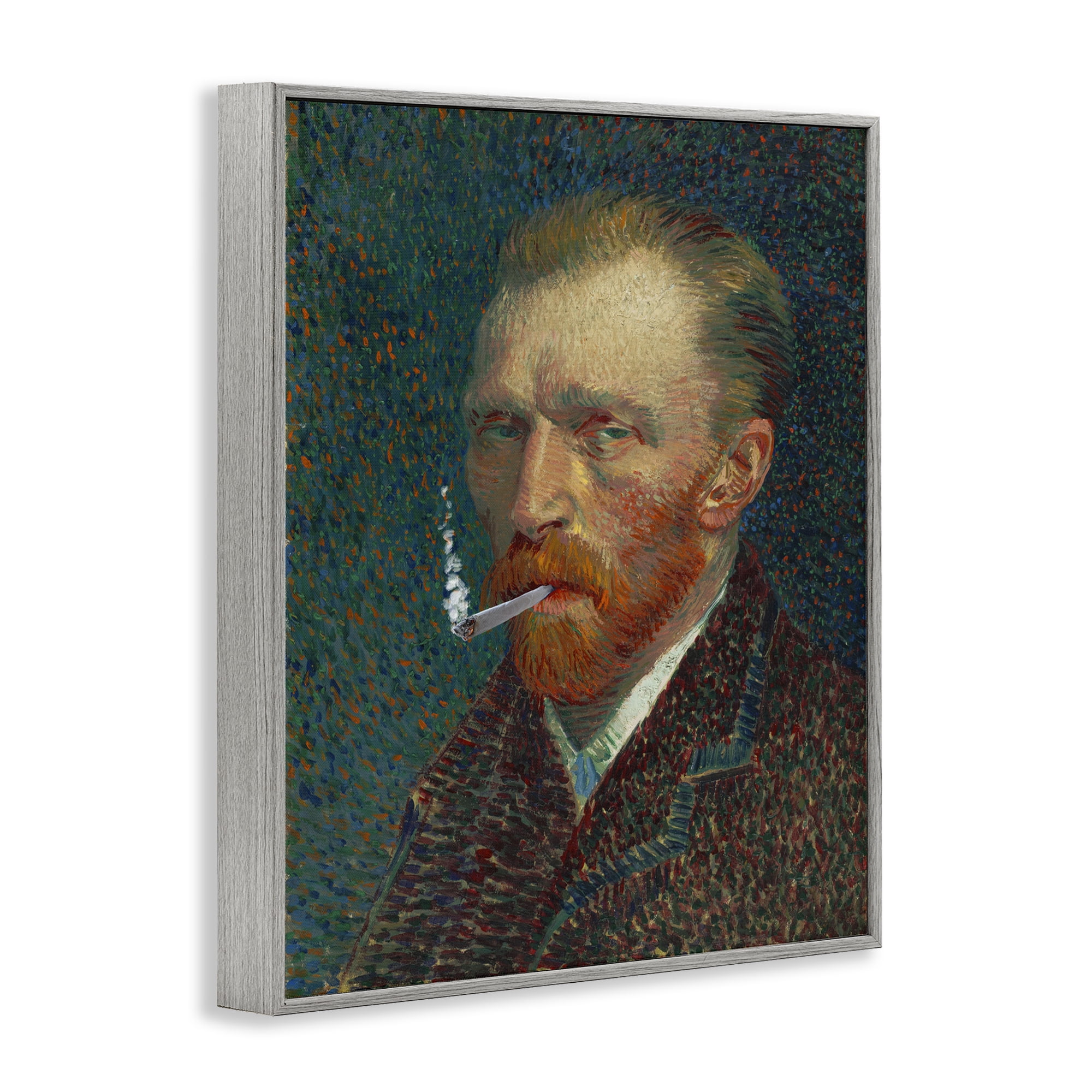 Van Gogh Portrait with Smoke Gray Framed Giclee Art, design by Masters Redux