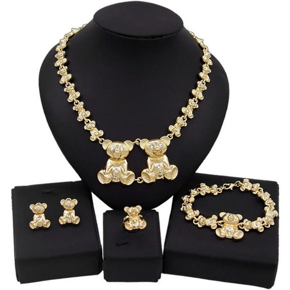 JoeytheJewelryNY HUGS &KISSES double teddy bear set gold Plated #55