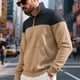 thumbnail image 1 of pstuiky camisas de hombre de manga larga, Sudadera con capucha informal de manga larga con cuello alto y bolsillo y media cremallera para hombre top de hombre xxxl, 1 of 9