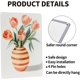 thumbnail image 5 of Jarrón naranja a rayas de acuarela con flores, letreros metálicos, decoración de pared de hojalata, 8 x 12 pulgadas, 5 of 8