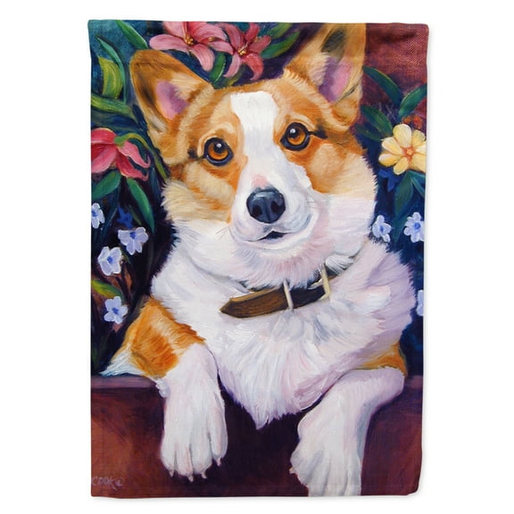 Carolines Treasures 7362GF Can I help you Corgi Garden Flag Garden Size multicolor