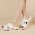 thumbnail image 3 of Rokment Womens Mesh Orthopedic Memory Foam Walking Slipper Sandals Breathable Comfortable Cushioned Wedges Low Heel Beach Slip on Wide Width Nursing Outdoor Sports Slides Summer Shoes White Size 7.5, 3 of 7