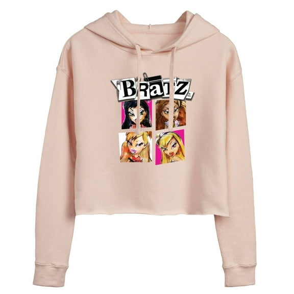 Bratz - Original Dolls Cartoon Drawing - Juniors Cropped Pullover Hoodie