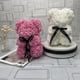 thumbnail image 2 of Flor de oso rosa para siempre, flor eterna de rosa para escaparate, aniversario, Navidad, regalo de San Valentín XBTCLXEBCO oso de peluche rosa, 2 of 5