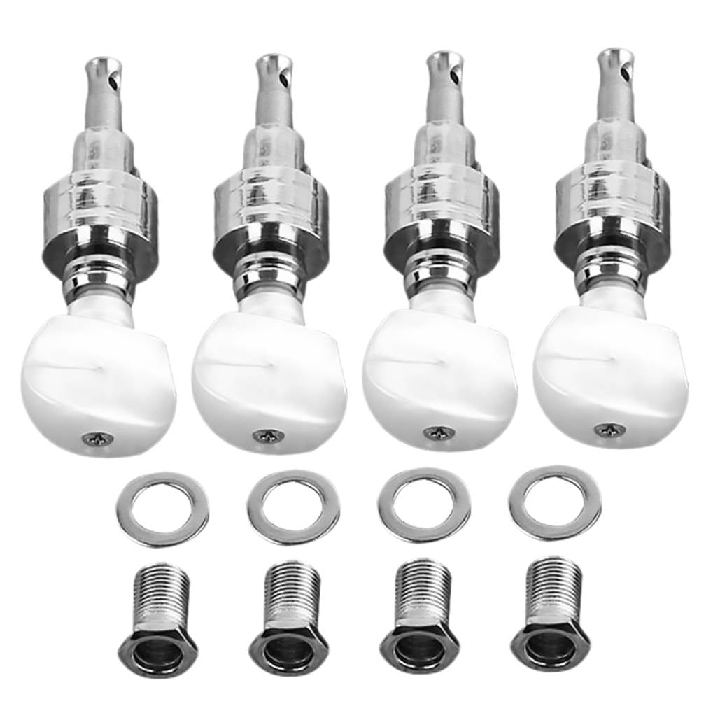 Pawsdot Banjo Tuning Pegs Plated Silver Metal for Enhanced Sound and Durability 4Pcs