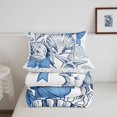 thumbnail image 5 of Manfei Sketch Seashell Bow Full Size Comforter Sets,Starfish Coral Ocean Bedding Comforter Set,Colorful Stars Reversible,3-Piece,1 Comforter and 2 Pillowcases, 5 of 7