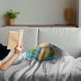 thumbnail image 3 of Earth Soft Flannel Fleece Blanket, Globe of Planet Earth Realistic Continents Geography Theme Pencil Sketch, Cozy Plush for Indoor and Outdoor Use, 70" x 90", Blue Green Pale Brown, by Ambesonne, 3 of 5