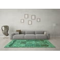 thumbnail image 3 of Ahgly Company Machine Washable Indoor Square Persian Turquoise Blue Traditional Area Rugs, 7' Square, 3 of 4