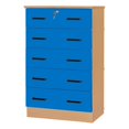 thumbnail image 1 of Better Home Products Cindy Commode en Bois à 5 Tiroirs avec Serrure Bleue, 1 of 14