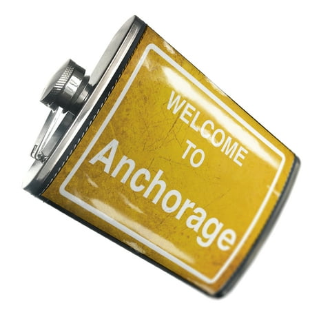 

NEONBLOND Flask Yellow Road Sign Welcome To Anchorage
