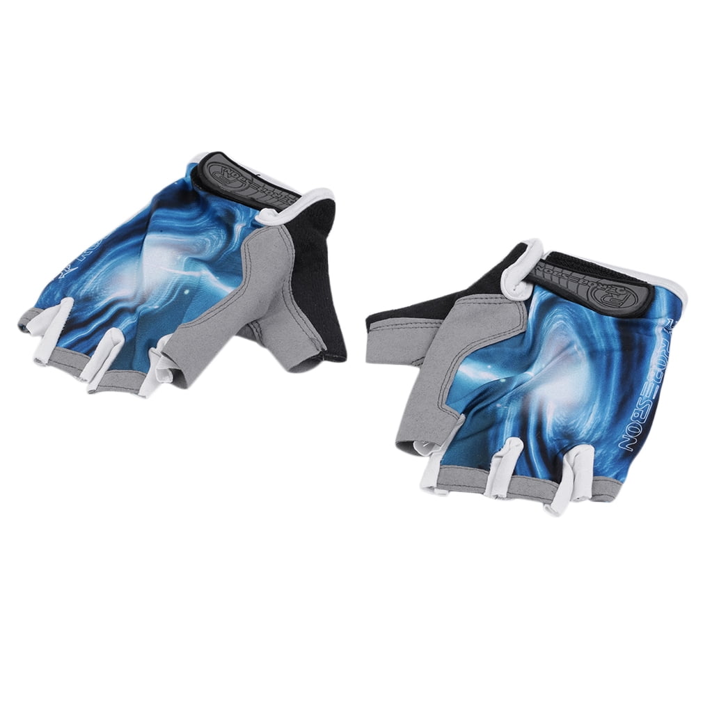 Blue Sports Glove Half Finger Gloves Cycling Bike Short Mountain Bike Riding by