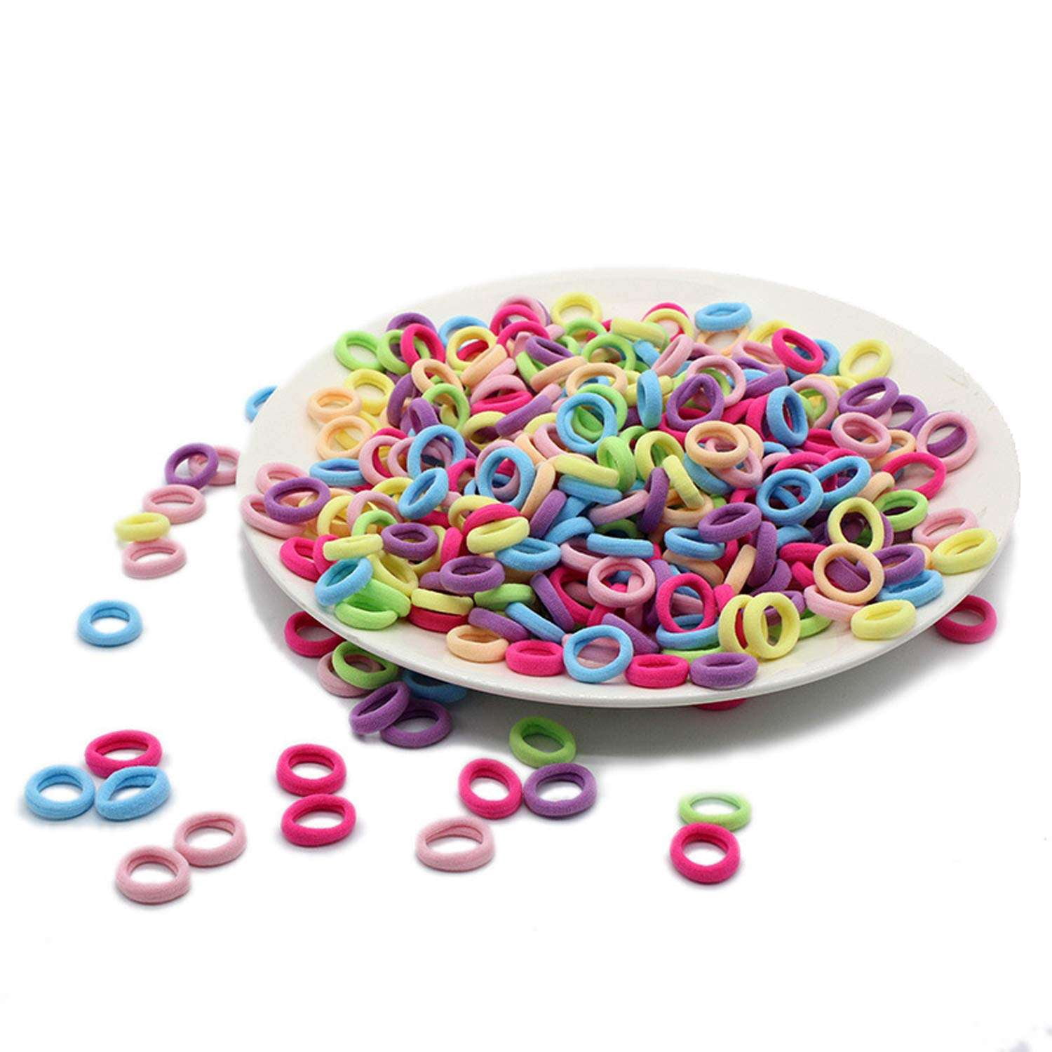Multicolor Mini Hair Rubber Bands Set, Soft Elastic Hair Ties for Daily Styling, Assorted Colors (Pack of 100)