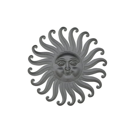 Decmode Traditional 30 X 30 Inch Gray Iron Sun Wall Decor