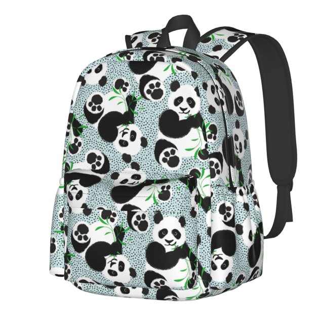 Disketp Panda And Eucalyptus Mochila Escolar de Gran Capacidad y Peso Ligero, Mochila de Viaje Ideal para Escuela, Trabajo y Uso Diario, Cómoda y con Estilo