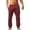Red, variant on Spring Summer Men's Solid Color Cotton Casual Pants Drawstring Comfort Fit