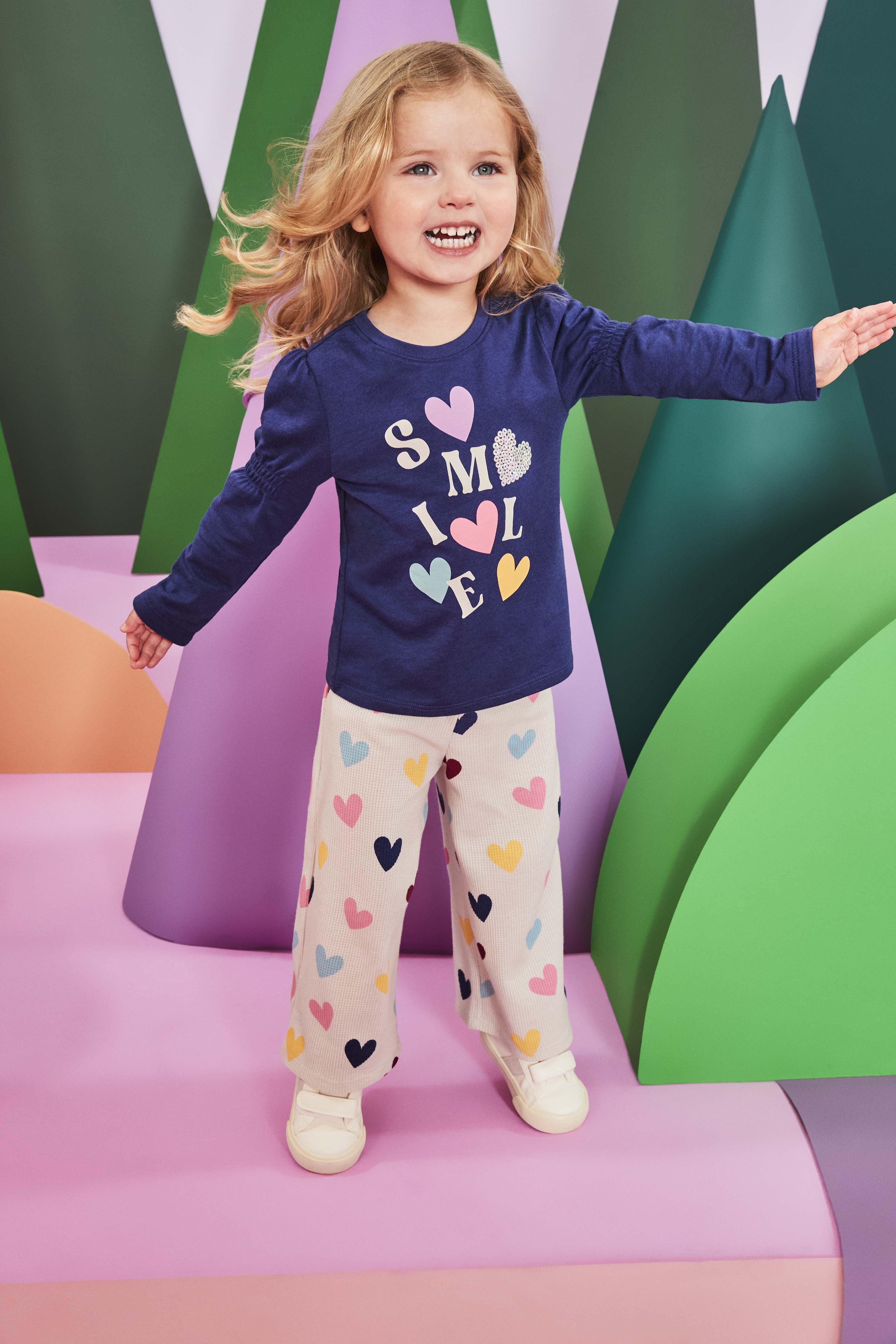 Garanimals Toddler Girl Printed Thermal Wide Leg Pants, Sizes 2T-5T