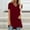 Red, variant on ALLLIST V Neck Tops for Women Short Sleeve Long T-Shirts Plain Red Casual Shirts Women's Clothing