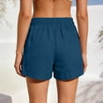 thumbnail image 5 of Atogsazn Womens Summer High Waisted Shorts Casual Dessy Pleated Cotton Linen Jogger Shorts Beach Pants Blue S Fashion, 5 of 8