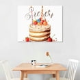 thumbnail image 2 of Orinice WALL ART，TV WALL DECOR，FLORAL WALL ART，Sweet Treats Birthday Cake Birthday Wedding Engagement Party Girl Birthday Dessert Table，20x16 inchFramed Modern Canvas Wall Art 20x16in, 2 of 3