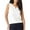 White, variant on TSADFHJI Womens Tops Long Sleeve Trendy 2024 Women's Casual and Fashionable New Solid Color V Neck Drawstring Sleeveless Loose Chiffon Vest Women's Top L Black